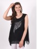 Feather Rhinestone Chiffon Tops